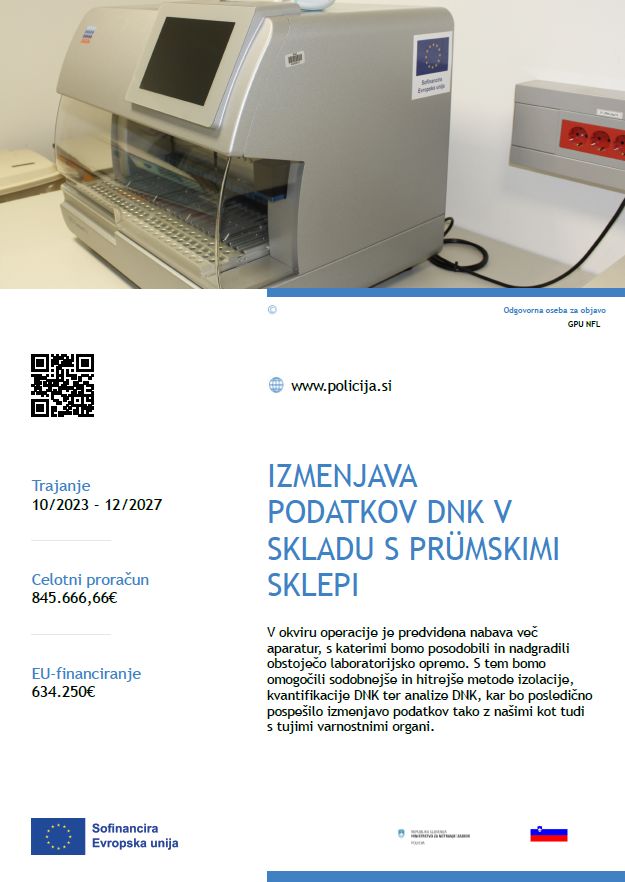 04 Povecanje nacionalnih zmogljivosti za izmenjavo podatkov DNK