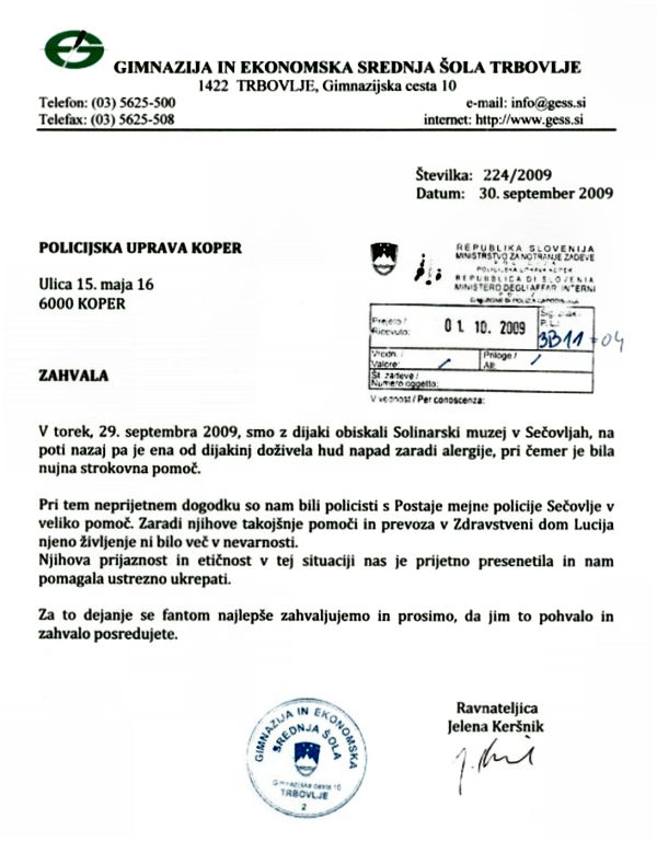 090930-RavnateljicaZaPolicistaPMPSecovlje