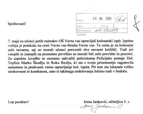 090608-UcenciOSzaPolicistaPPDolenjskeToplice01