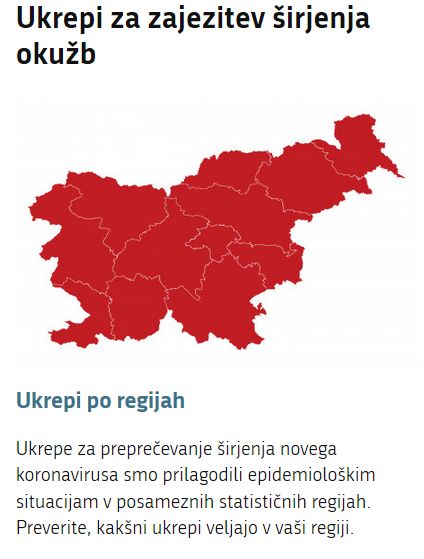 Ukrepi po regijah koronavirus 23102020