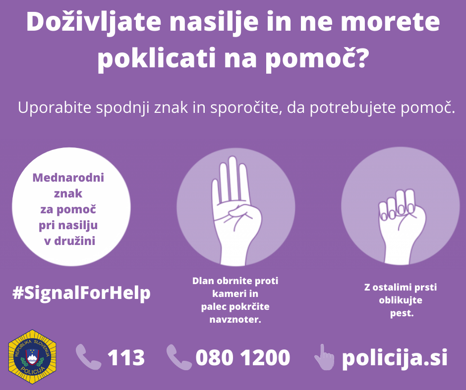 Mednarodni znak za pomoc nasilje v druzini