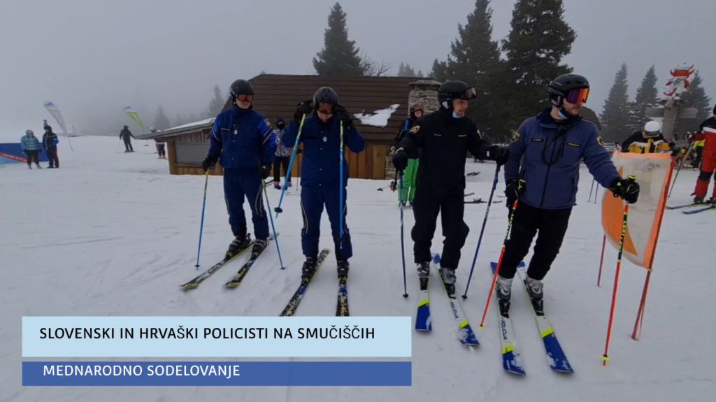 Video slovenski in hrvaski policisti na smuciscih