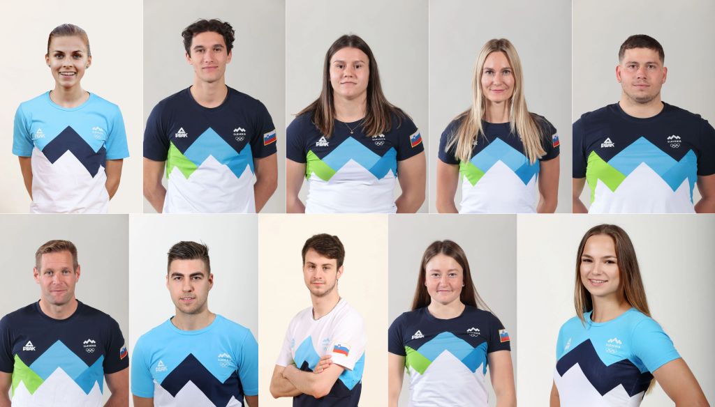 Kolaž desetih slik vrhunskih športnikov iz Policije. Foto: Aleš Fevžer / Olimpijski komite Slovenije