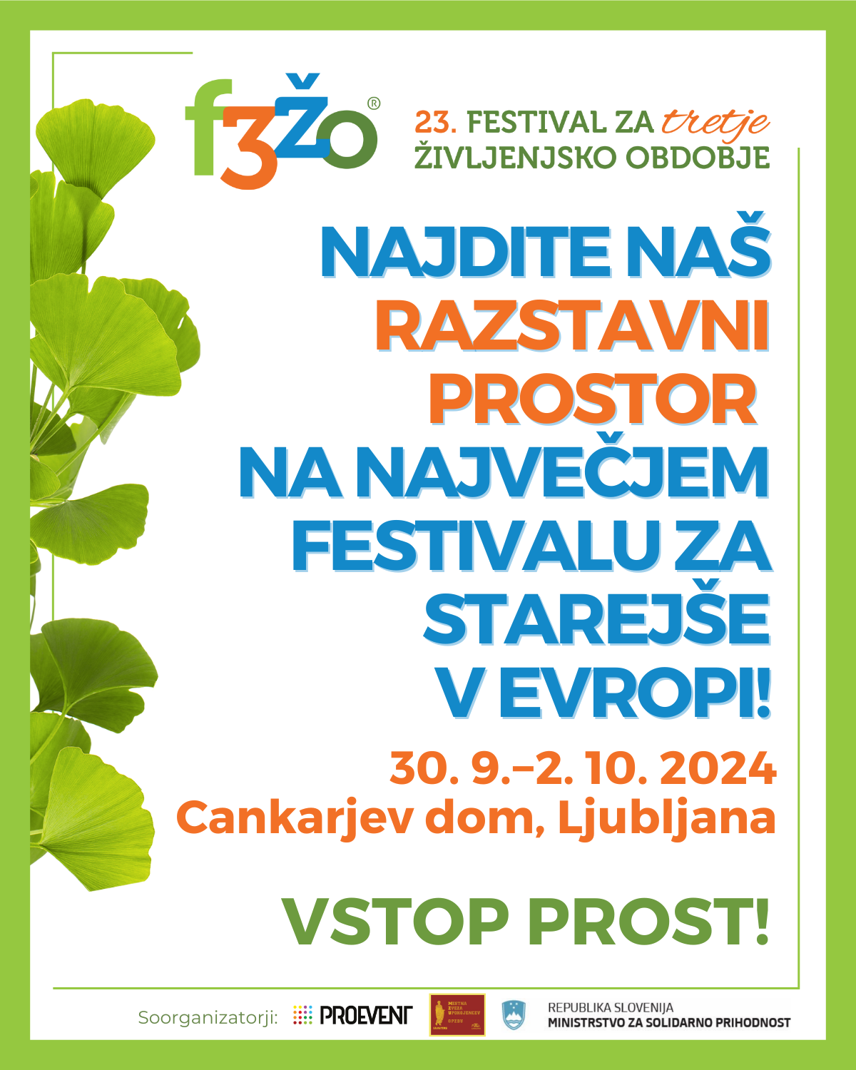 Plakat z napisom - vabilom organizatorjev na festival