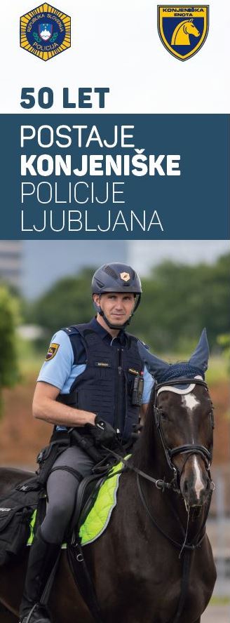 Naslovnica zgibanke "50 let Postaje konjeniške policije Ljubljana"