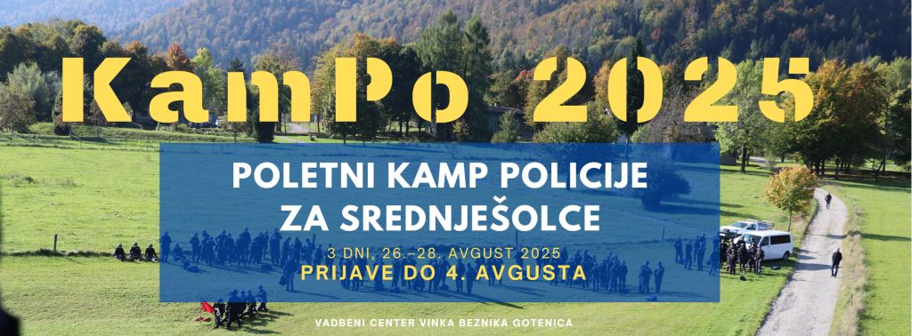 Plakat - vabilo na poletni kamp policije