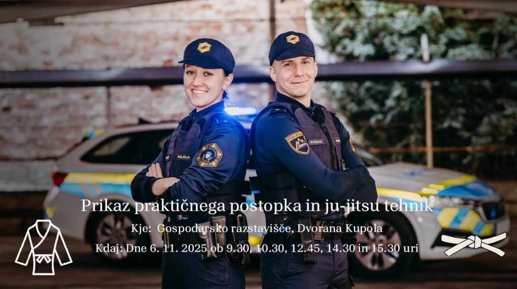 Letak z informacijami o prikazu ju-jitsu tehnik na sejmu