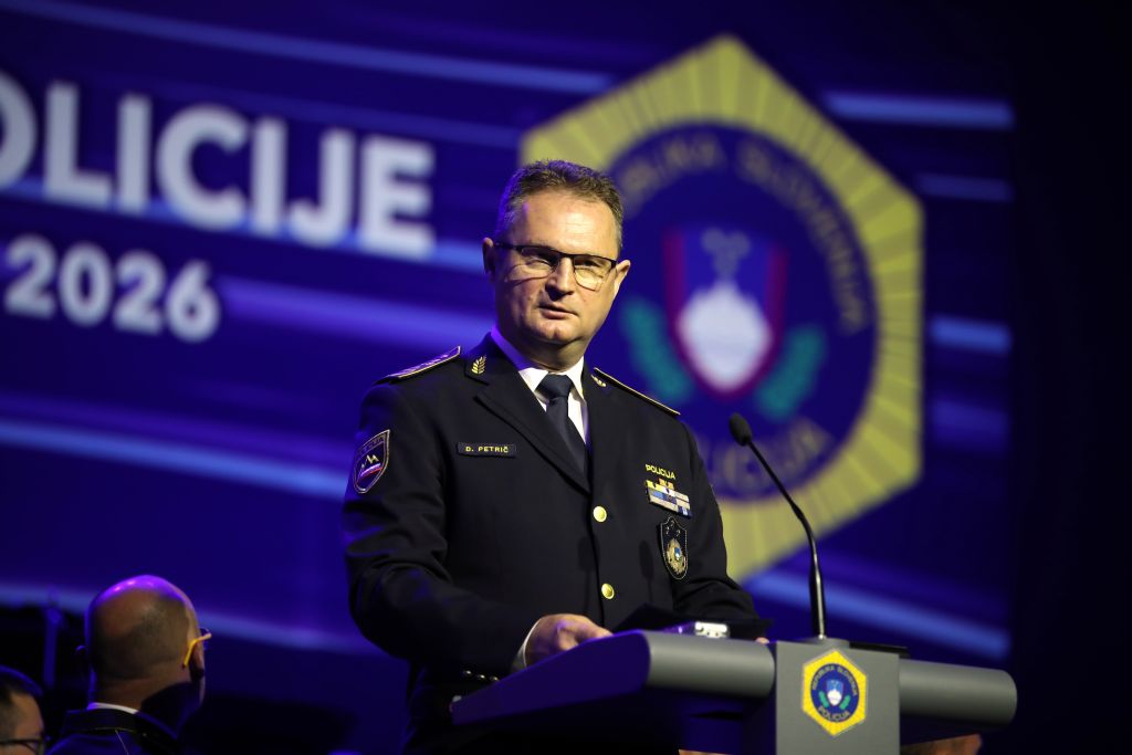 Generalni direktor policije Damjan Petrič med nagovorom ob dnevu policije