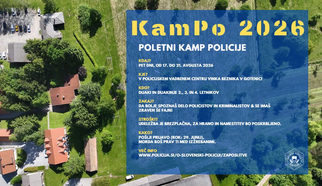 Letak z osnovnimi informacijami o kampu 