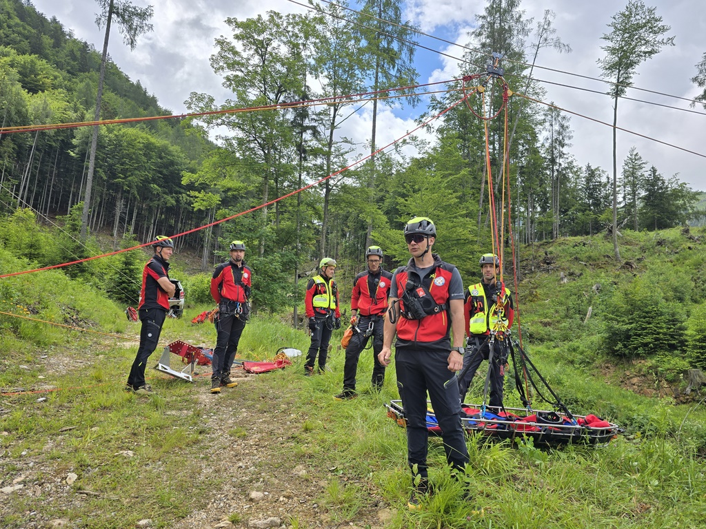 rescuers on the terrain
