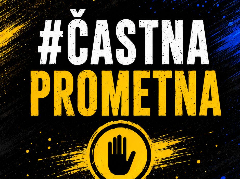 Letak z napisom #Častnaprometna