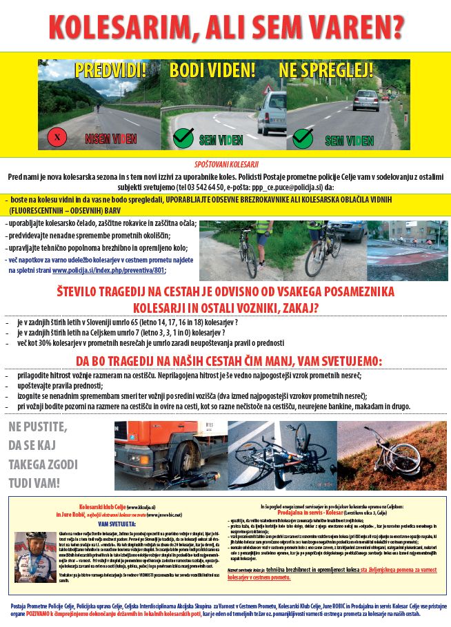plakat kolesarji