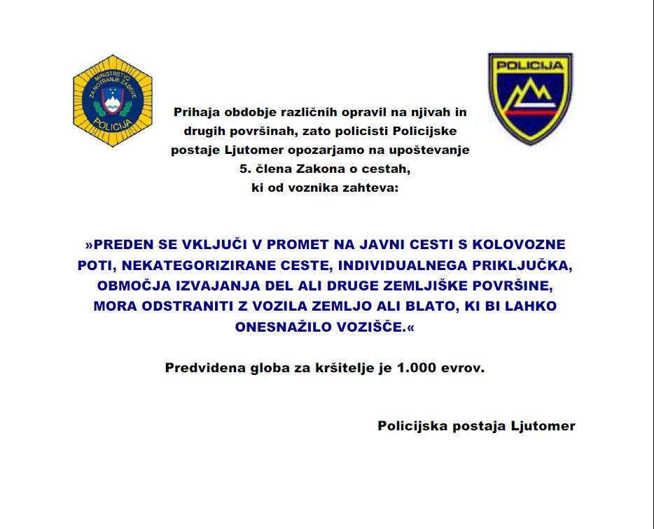slika letaka Policijske postaje Ljutomer