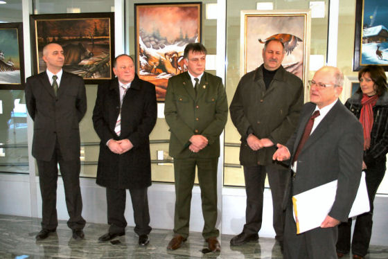 slika nagovora avtorja razstave likovnih del, Novo mesto, 2008