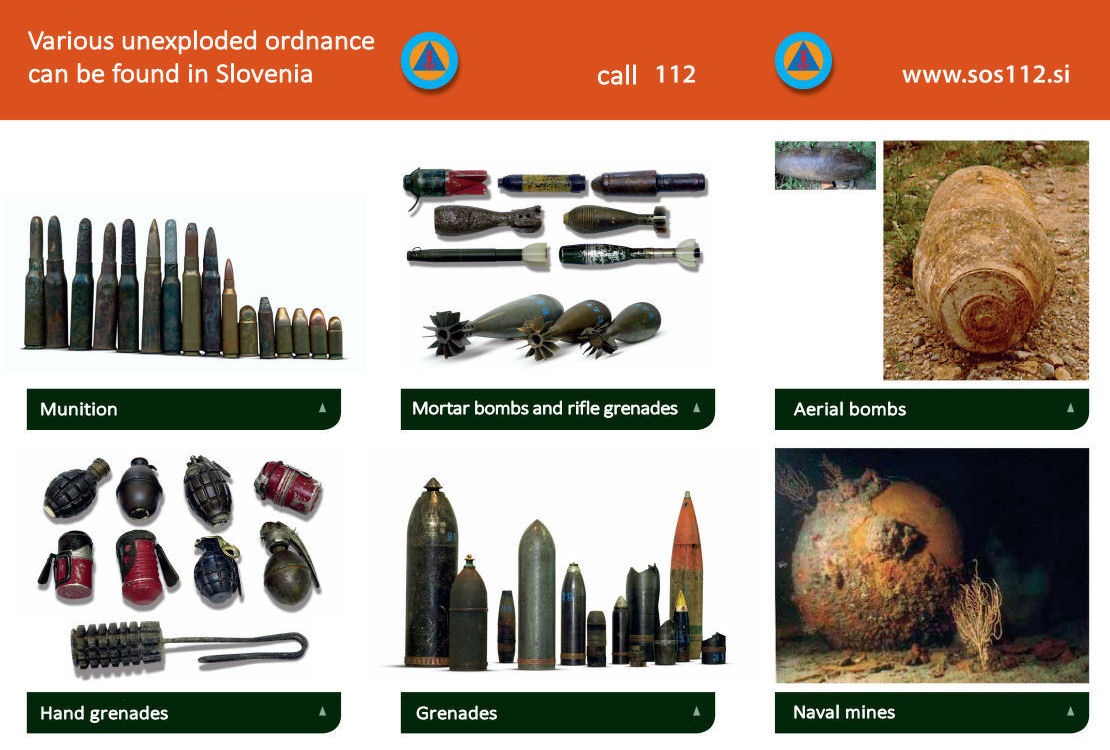 picture of various unexploded ordnance