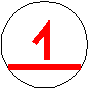 Marking for the ski track and difficulty level of the track - red