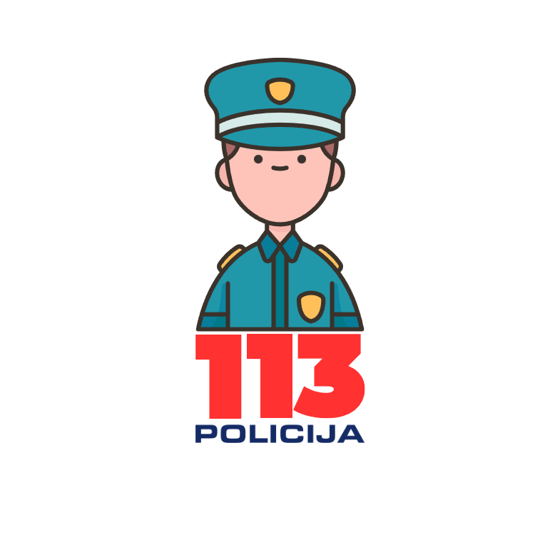 risba policista, logo številke policije za klic v sili
