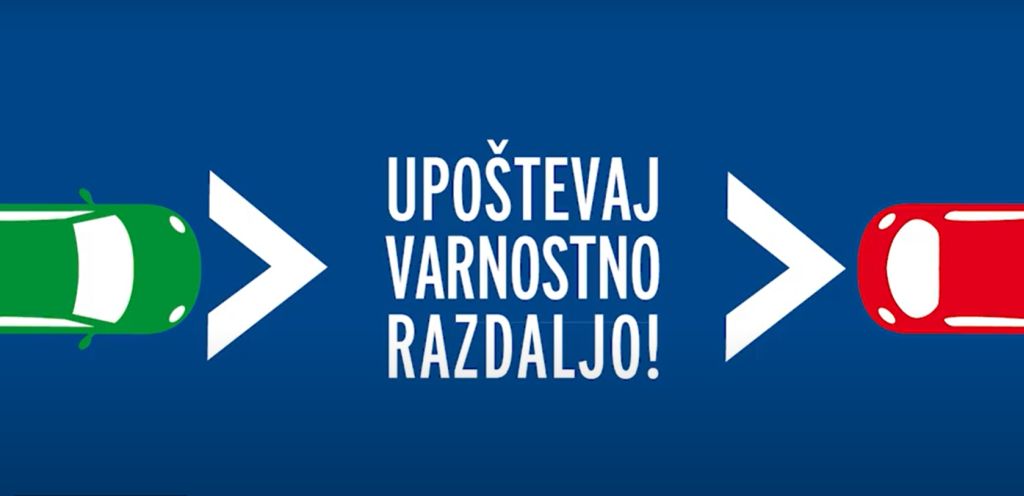 slika videa DARS-a Upostevaj varnostno razdaljo