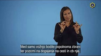 slika posnetka videa v znakovnem jeziku - Varno v poletje na slovenskih cestah