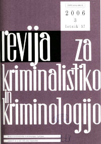 Cover page of Journal of Criminal Investigation and Criminology, No. 3, Year 2006