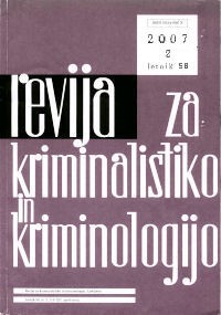 Cover page of Journal of Criminal Investigation and Criminology, No. 2, Year 2007