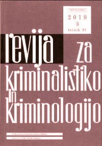 Cover page of Journal of Criminal Investigation and Criminology, No. 3, Year 2010