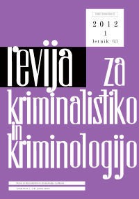 Cover page of Journal of Criminal Investigation and Criminology, No. 1, Year 2012