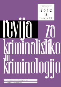 Cover page of Journal of Criminal Investigation and Criminology, No. 2, Year 2012