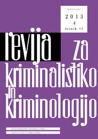 Cover page of Journal of Criminal Investigation and Criminology, No. 4, Year 2013