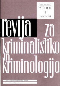 Naslovnica Revije za kriminalistiko in kriminologijo, št. 1, leto 2000