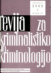 Naslovnica Revije za kriminalistiko in kriminologijo, št. 3, leto 2000