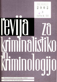 Naslovnica Revije za kriminalistiko in kriminologijo, št. 3, leto 2002