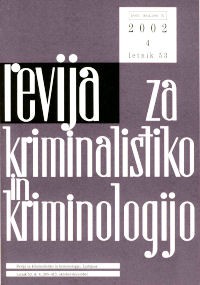 slika naslovnice Revije za kriminalisitiko in kriminologijo, leto 2002, številka 4