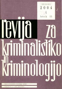 Naslovnica Revije za kriminalistiko in kriminologijo, št. 1, leto 2004