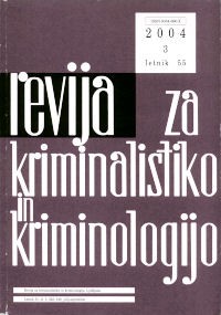 Naslovnica Revije za kriminalistiko in kriminologijo, št. 3, leto 2004