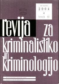 slika naslovnice Revije za kriminalisitiko in kriminologijo, leto 2004, številka 4