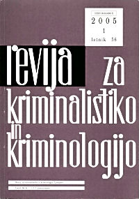 slika naslovnice Revije za kriminalisitiko in kriminologijo, leto 2005, številka 1