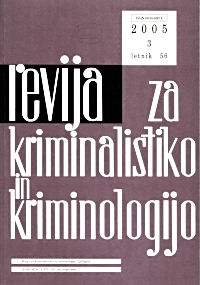 Naslovnica Revije za kriminalistiko in kriminologijo, št. 3, leto 2005