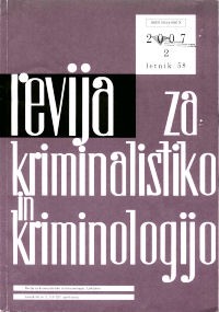 Naslovnica Revije za kriminalistiko in kriminologijo, št. 2, leto 2007