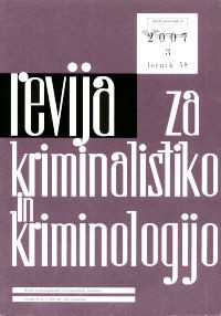 Naslovnica Revije za kriminalistiko in kriminologijo, št. 3, leto 2007