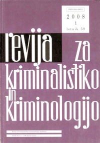 Naslovnica Revije za kriminalistiko in kriminologijo, št. 1, leto 2008