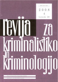 Naslovnica Revije za kriminalistiko in kriminologijo, št. 4, leto 2008