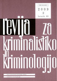 Naslovnica Revije za kriminalistiko in kriminologijo, št. 2, leto 2009