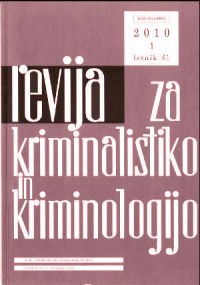 Naslovnica Revije za kriminalistiko in kriminologijo, št. 1, leto 2010