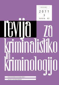 Naslovnica Revije za kriminalistiko in kriminologijo, št. 3, leto 2011