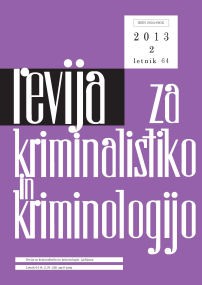slika naslovnice Revije za kriminalisitiko in kriminologijo, leto 2013, številka 2