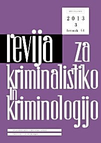 Naslovnica Revije za kriminalistiko in kriminologijo, št. 3, leto 2013