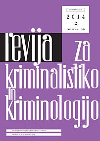 slika naslovnice Revije za kriminalisitiko in kriminologijo, leto 2014, številka 2