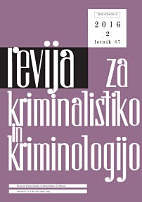 slika naslovnice Revije za kriminalisitiko in kriminologijo, leto 2016, številka 2