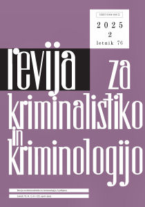 naslovnica Revije za kriminologijo in kriminalistiko, leto 2025, številka 2